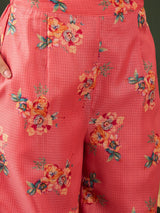 Coral Floral Print Co-ords Set - Elganza