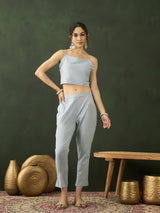 Blue Organza Kaftan Co-Ord Set - Elganza