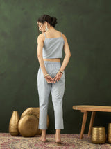 Blue Organza Kaftan Co-Ord Set - Elganza