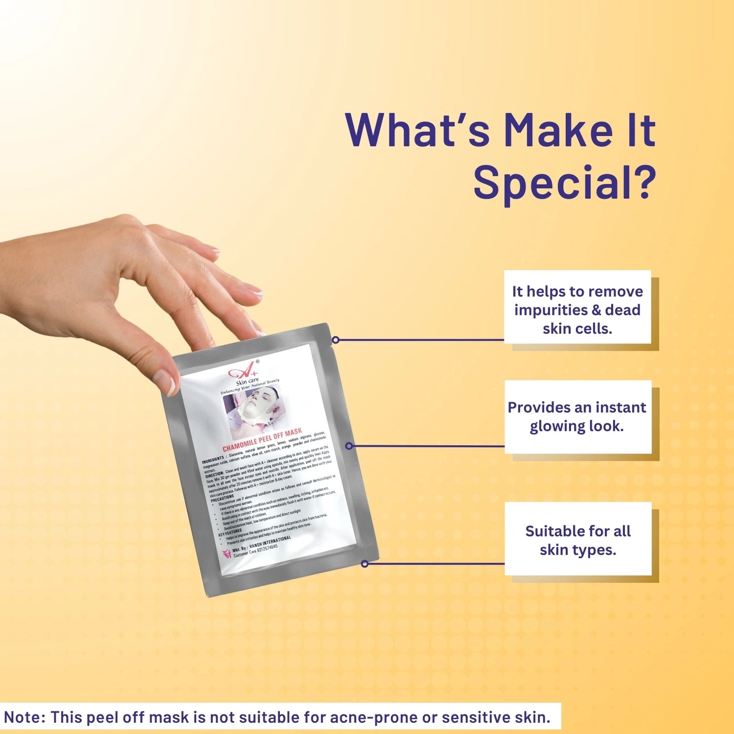 A+ Chamomile Peel-Off Mask (Pack of -2) image 3