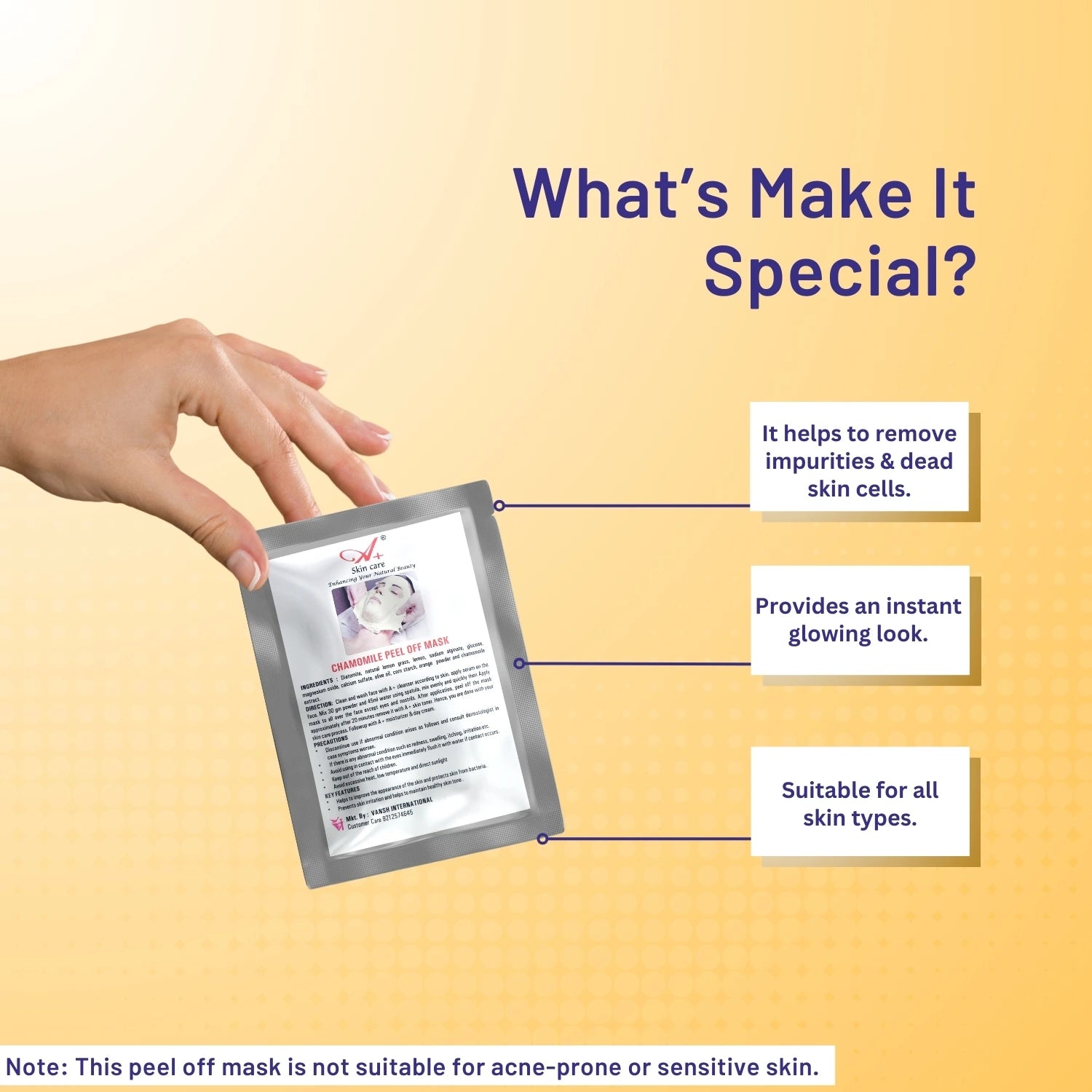 A+ Chamomile Peel-Off Mask (Pack of -2) image 3