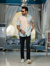 Multicolor Marble Print Shirt - Elganza