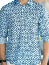 Blue Printed Shirt - Elganza