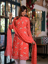 🌺 Elegant Red Gota Embroidery Work Kurta Set with Dupatta | Premium Festive Wear image 3