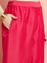 Pink Sequin Kurta With Sharara - Elganza