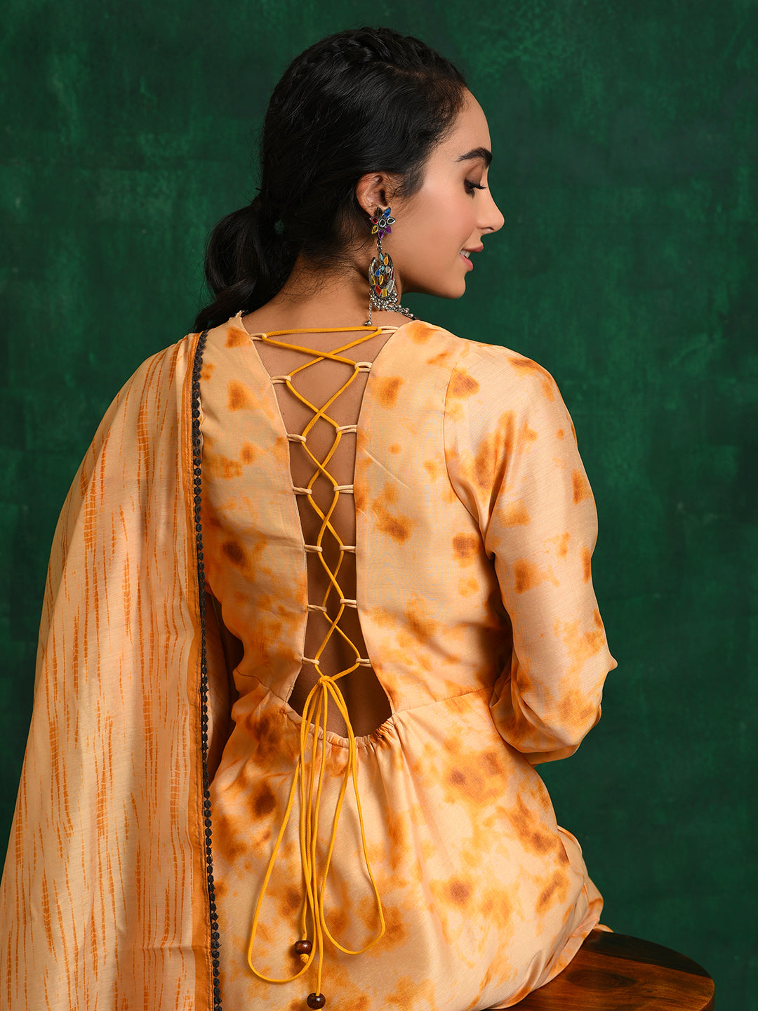 Cream Tie & Dye Couple Combo Set - Elganza