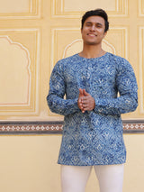Blue Ethnic Motifs Kurta - Elganza