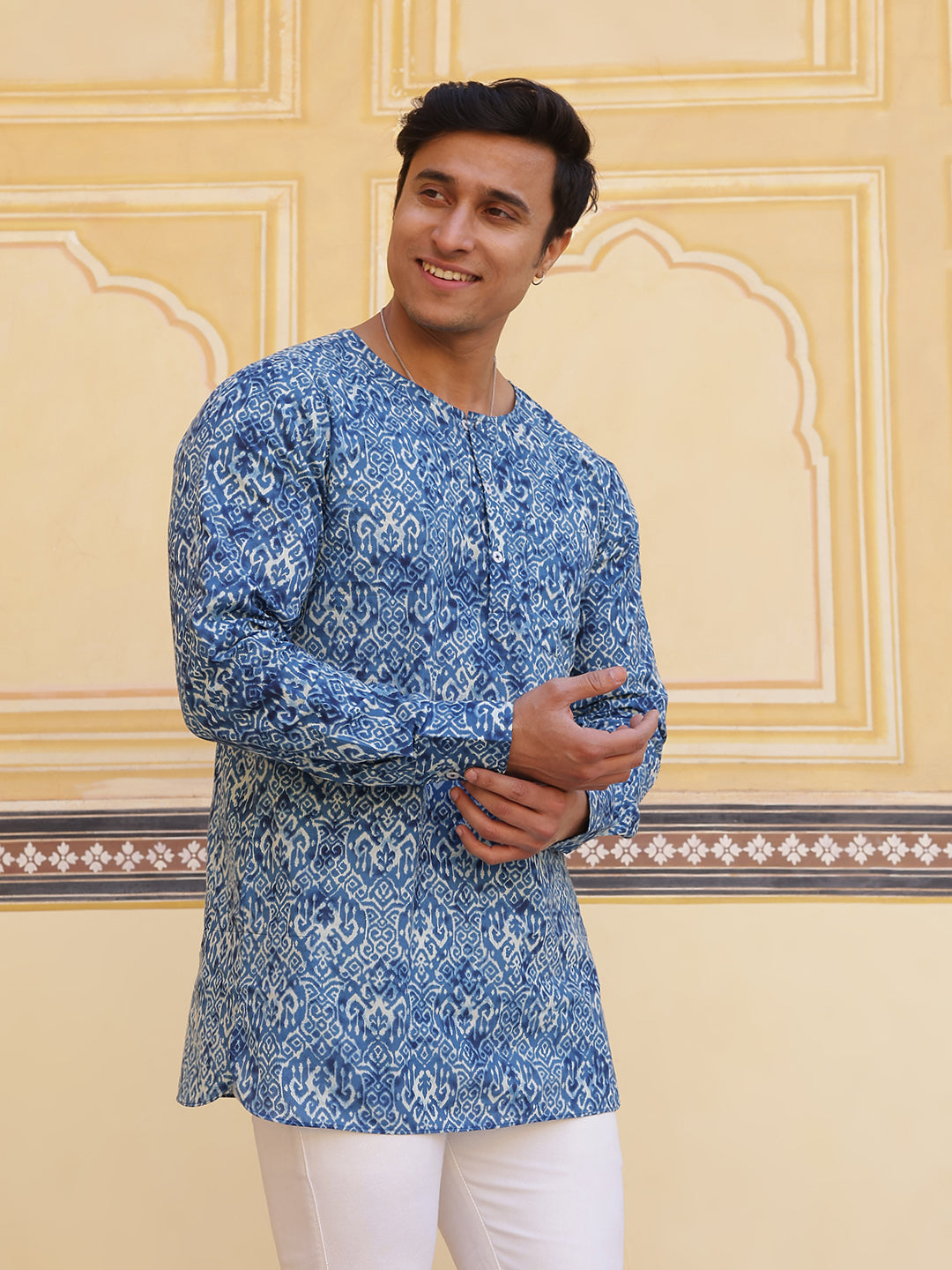 Blue Ethnic Motifs Kurta - Elganza