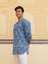 Blue Ethnic Motifs Kurta - Elganza