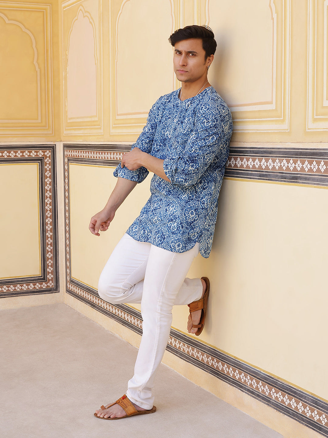 Blue Ethnic Motifs Kurta - Elganza