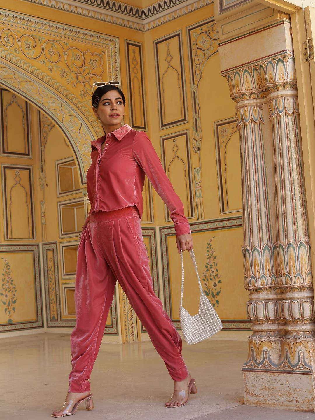 Peach Solid Co-Ords Set - Elganza