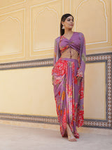 Lavender Floral Print Co-Ords Set - Elganza