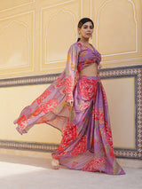 Lavender Floral Print Co-Ords Set - Elganza