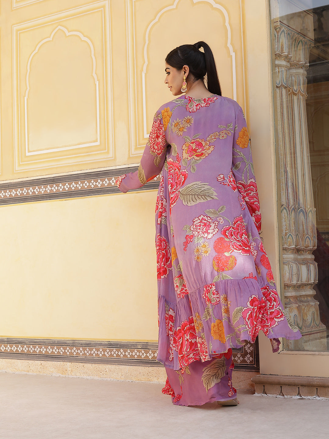 Lavender Floral Print Co-Ords Set - Elganza