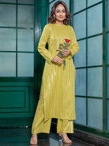 Lime Green Lurex Kurta Set - Elganza