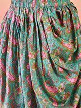 Light Blue Floral Print Dhoti Co-Ord Set With Jacket - Elganza