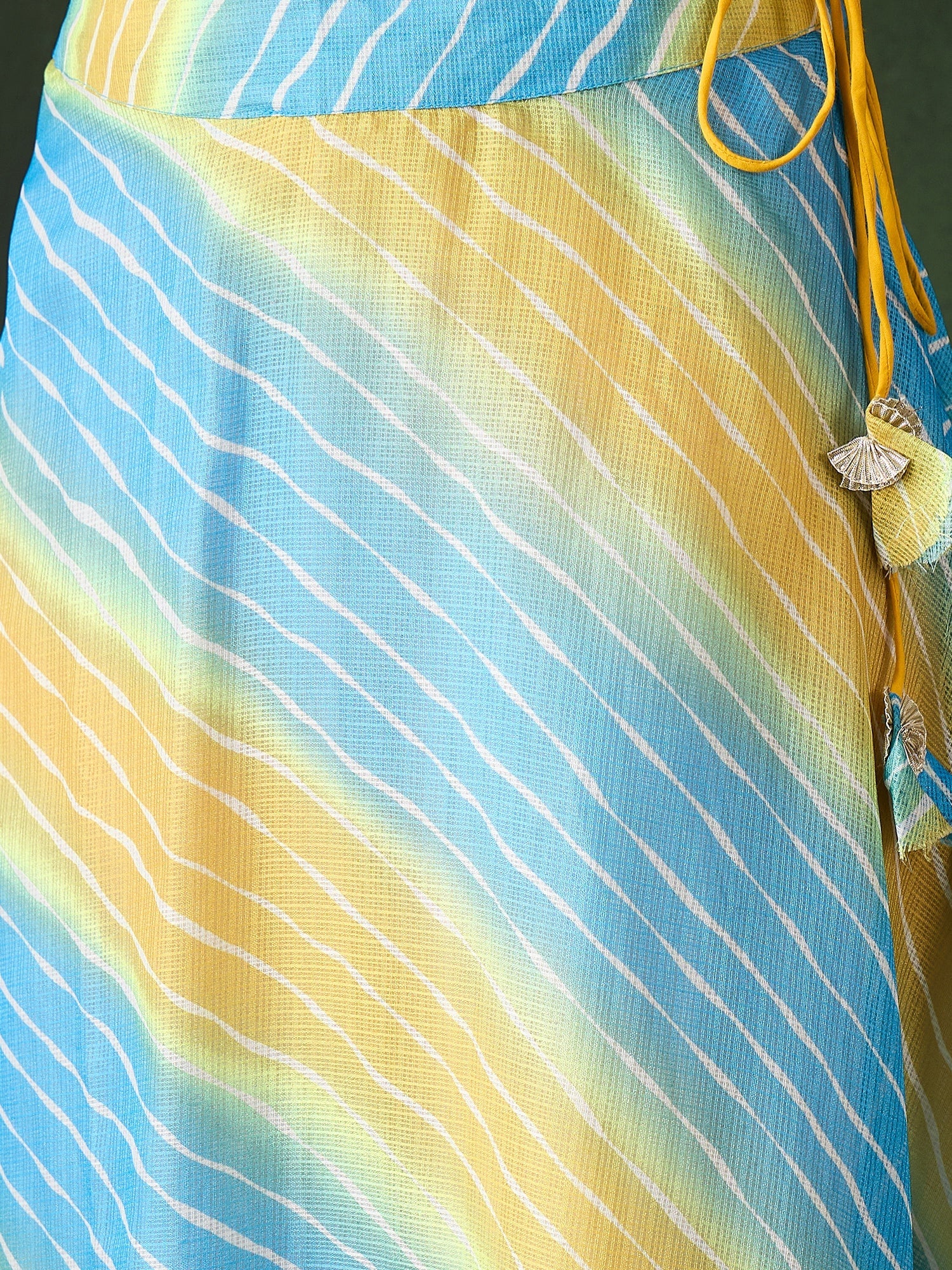 Blue Leheriya Print Lehenga Choli With Dupatta - Elganza