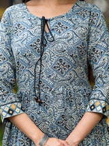 Blue Nyra Cut A-Line Kurta Set - Elganza