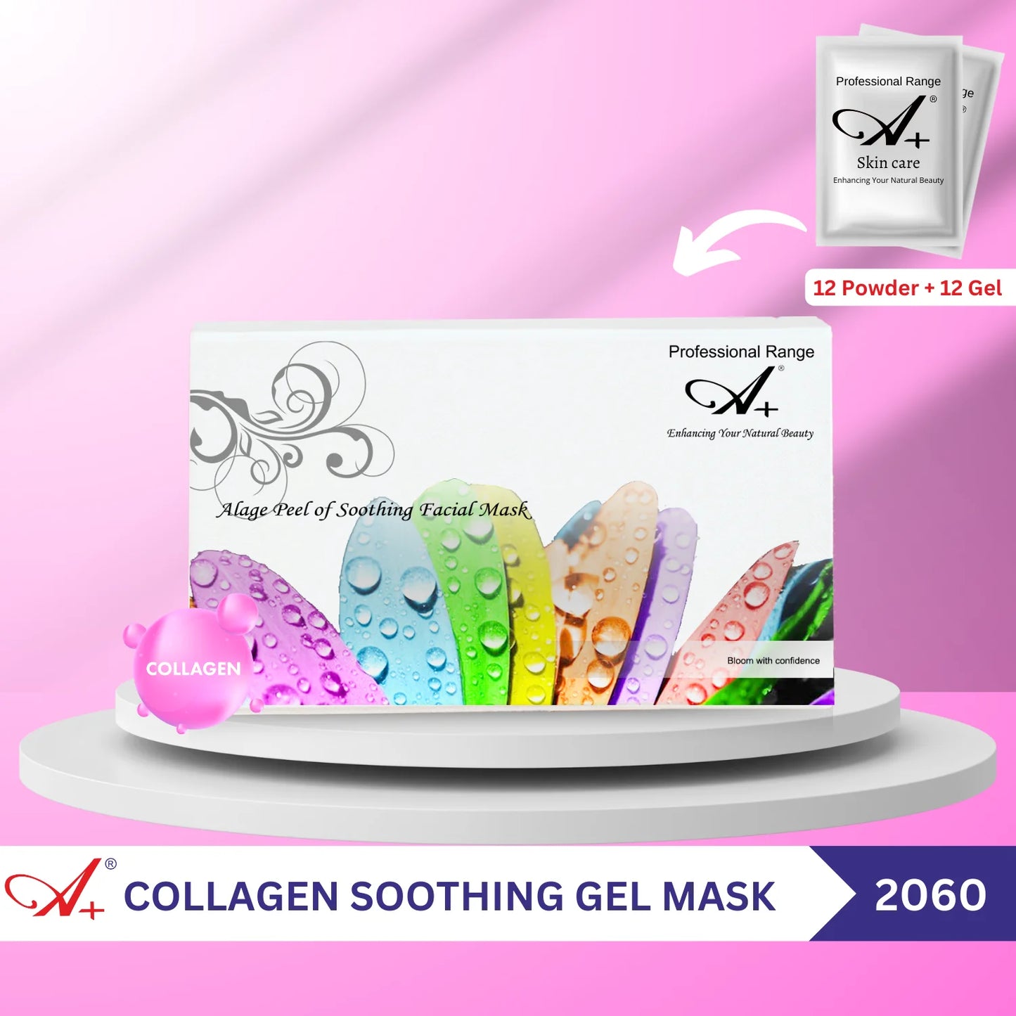 A+ 2060 Collagen Soothing Gel Mask (12 Powder + 12 Gel) image 1