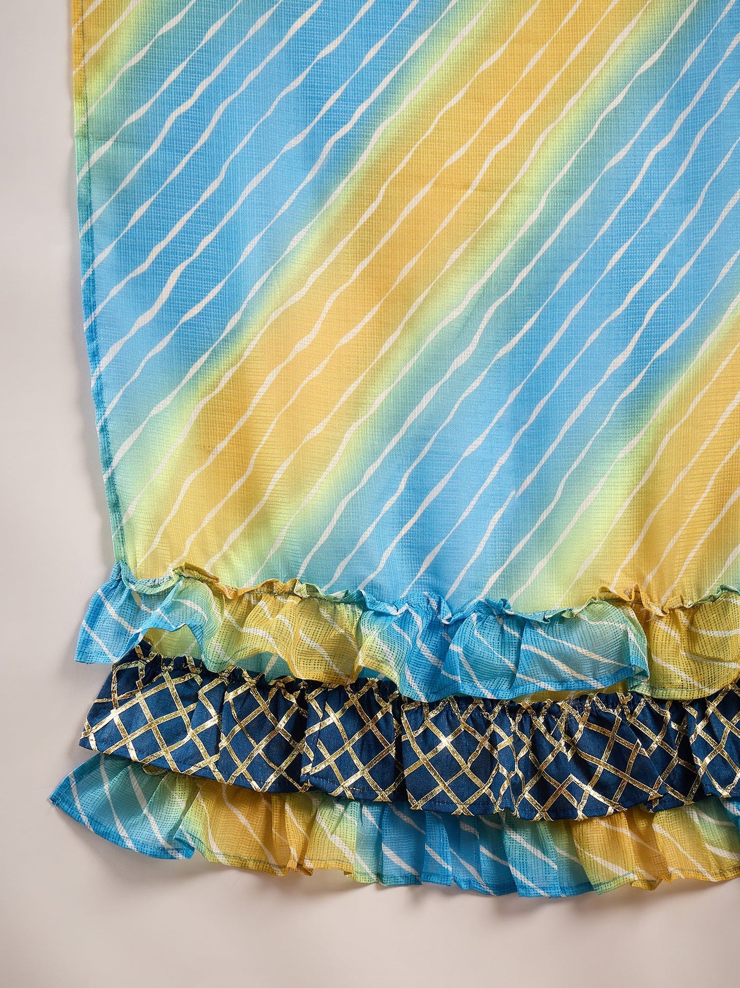 Blue Leheriya Print Lehenga Choli With Dupatta - Elganza