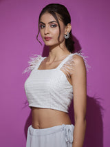 Pastel Blue Work Lehenga Choli With Dupatta - Elganza