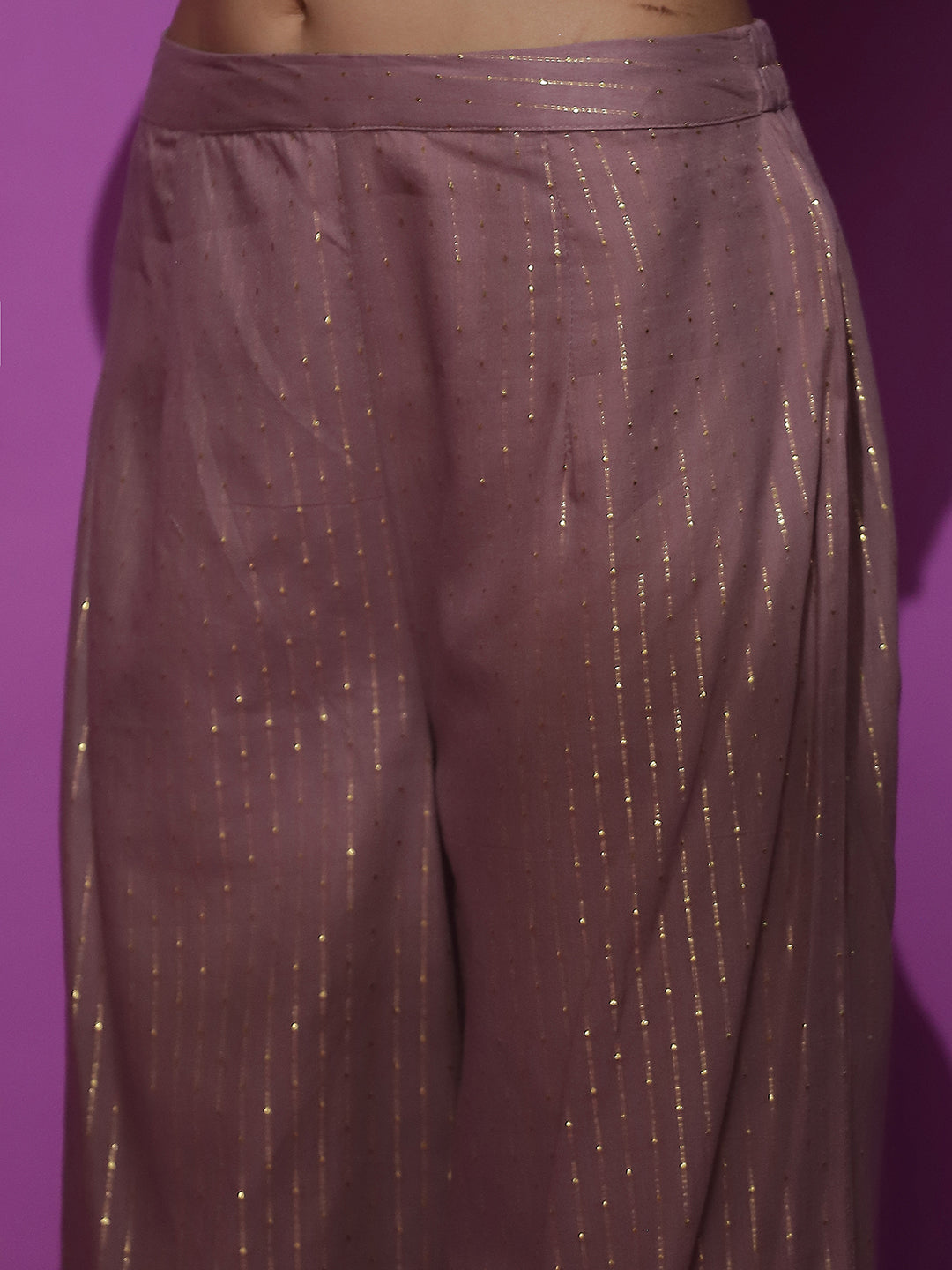 Brown Kurta Palazzo With Sequence Work Dupatta - Elganza