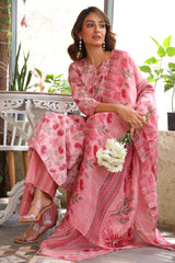 Blush Pink Kurta Set With Kota Doria Dupatta - Elganza