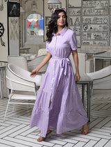 Candy Purple Tiered Maxi Dress - Elganza