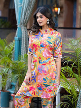 Mustard natural Crepe Pakistani Co-Ords Set - Elganza