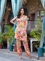 Mustard natural Crepe Pakistani Co-Ords Set - Elganza