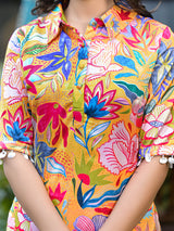 Mustard natural Crepe Pakistani Co-Ords Set - Elganza