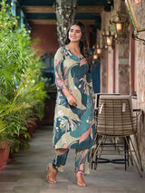 Indigo Digital Print Kurta Set - Elganza