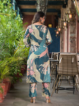 Indigo Digital Print Kurta Set - Elganza