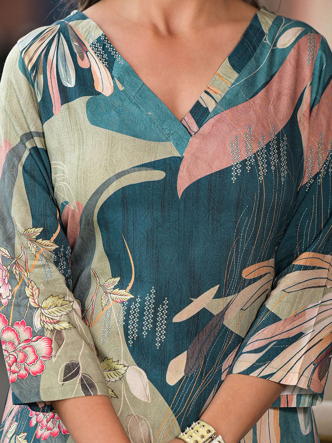 Indigo Digital Print Kurta Set - Elganza