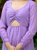 Lavender Flared Maxi Dress - Elganza