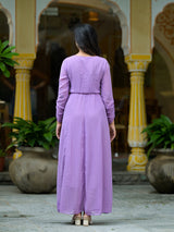 Lavender Flared Maxi Dress - Elganza