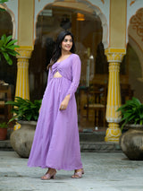 Lavender Flared Maxi Dress - Elganza