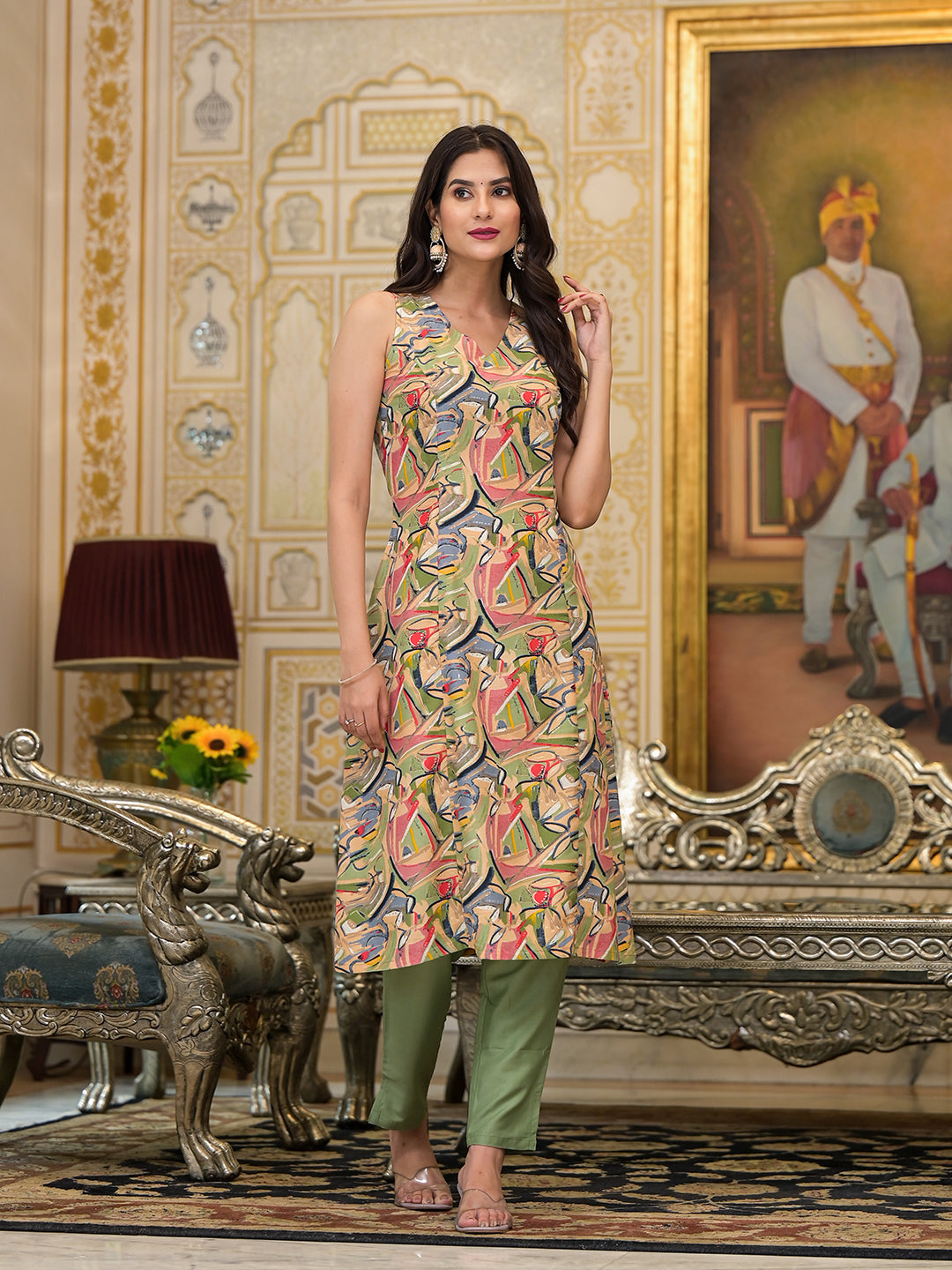 Mint Green Kurta Set - Elganza