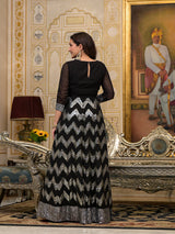 Black Sequinned party wear lehenga Choli - Elganza