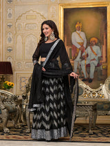 Black Sequinned party wear lehenga Choli - Elganza