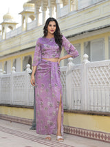 Lavender Skirt top Co-Ord Set - Elganza