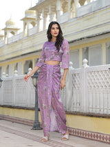 Lavender Skirt top Co-Ord Set - Elganza