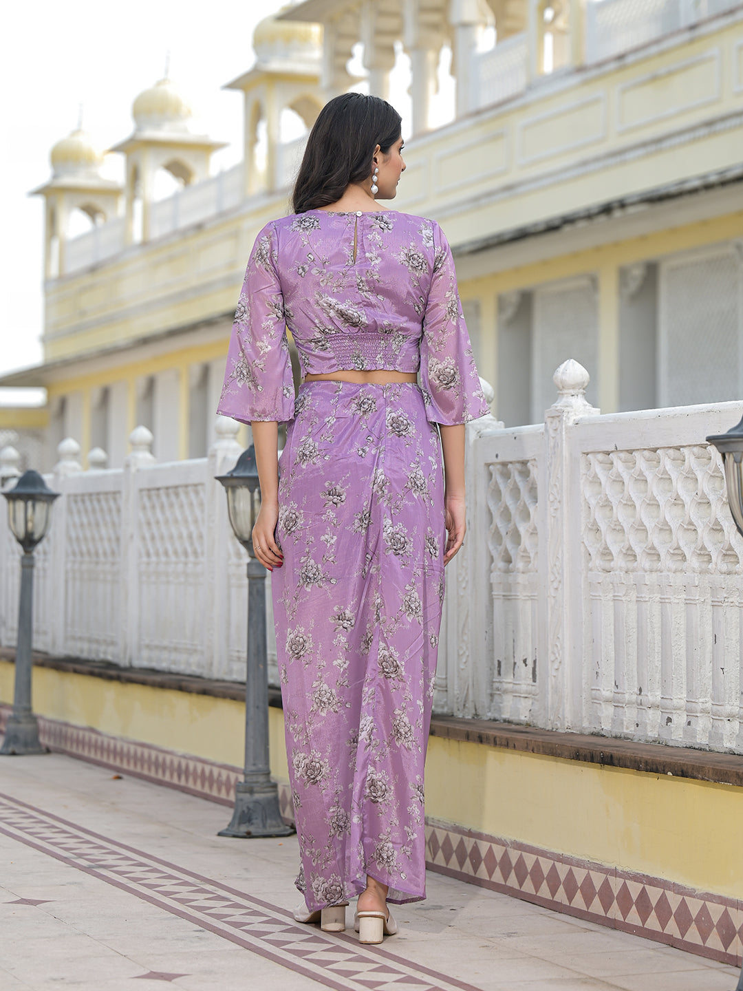 Lavender Skirt top Co-Ord Set - Elganza