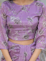 Lavender Skirt top Co-Ord Set - Elganza