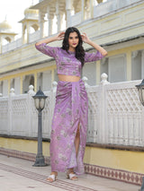 Lavender Skirt top Co-Ord Set - Elganza