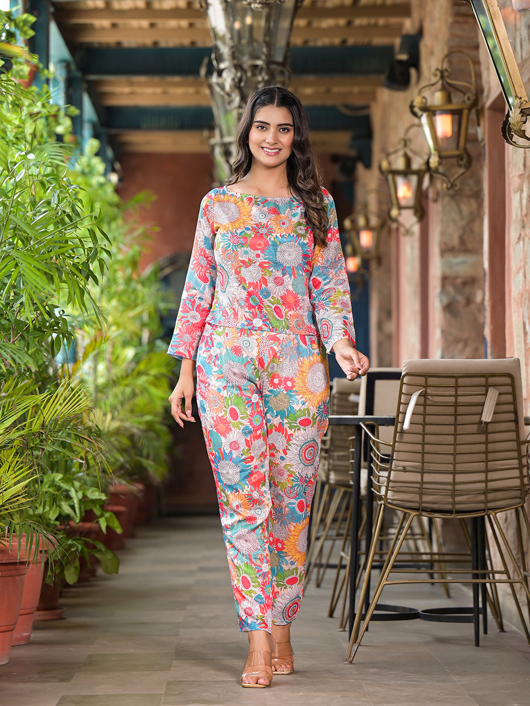 Multicolor Floral Co-ord Set - Elganza