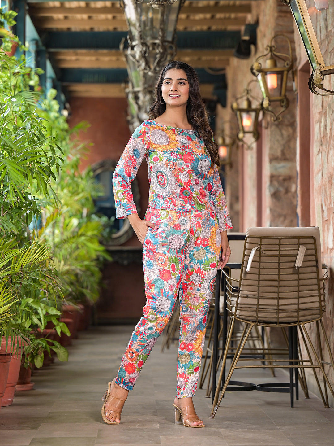 Multicolor Floral Co-ord Set - Elganza