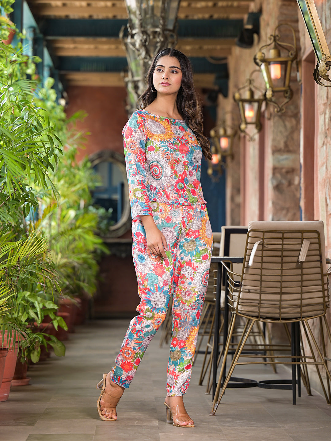 Multicolor Floral Co-ord Set - Elganza