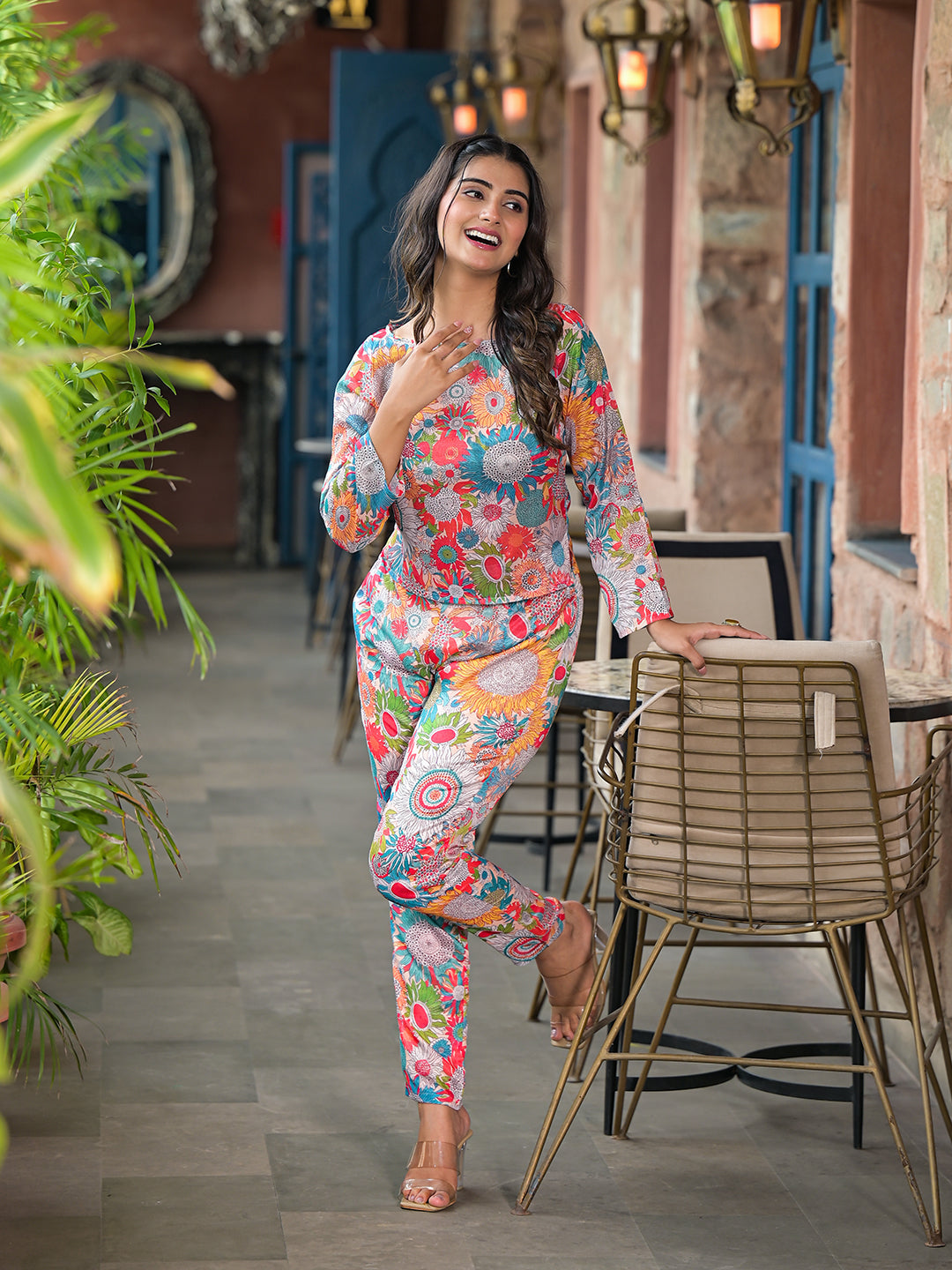 Multicolor Floral Co-ord Set - Elganza