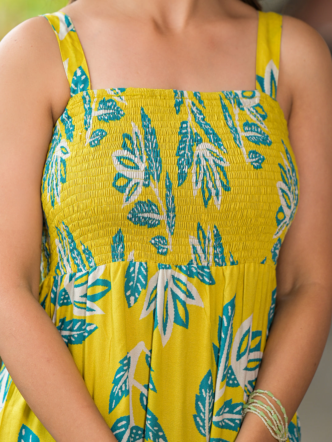 Lemon Yellow Tiered Maxi Dress - Elganza